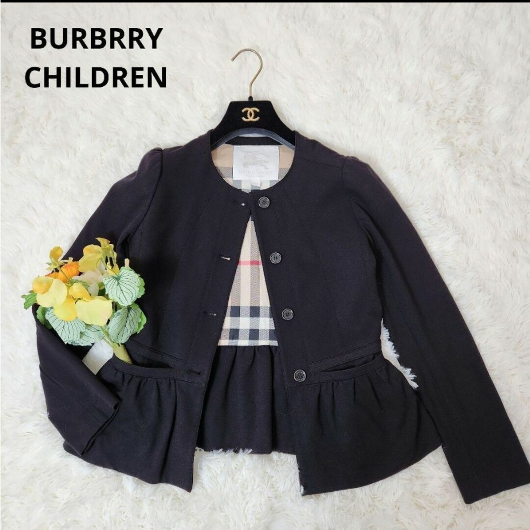 BURBERRY(バーバリー)のBURBERRY CHILDREN 140/ノーカラージャケット/ノバチェック キッズ/ベビー/マタニティのキッズ服男の子用(90cm~)(ジャケット/上着)の商品写真