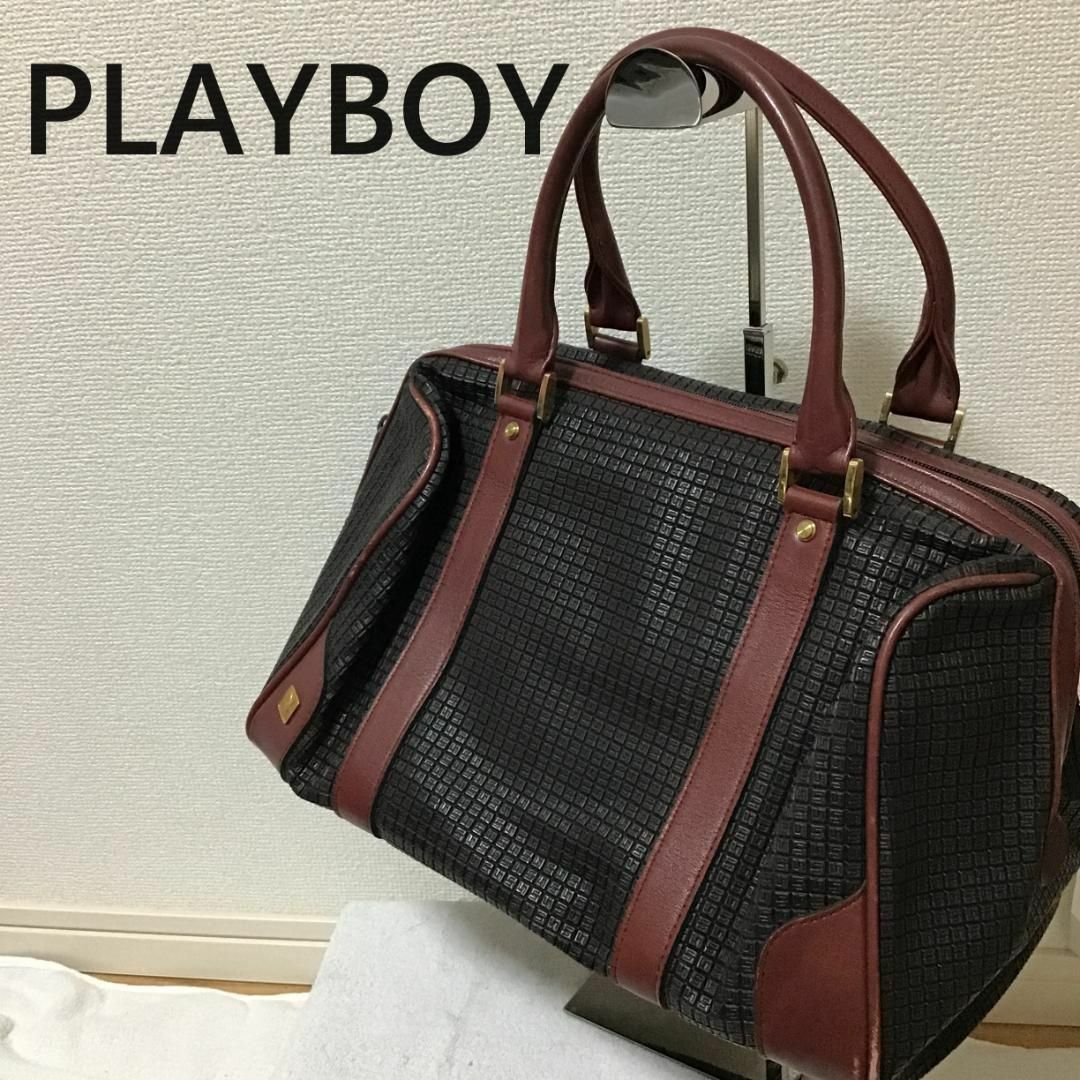 PLAYBOY(プレイボーイ)の美品✨PLAY BOYプレイボーイセミショルダーバッグトートバッグブラック黒 レディースのバッグ(ショルダーバッグ)の商品写真