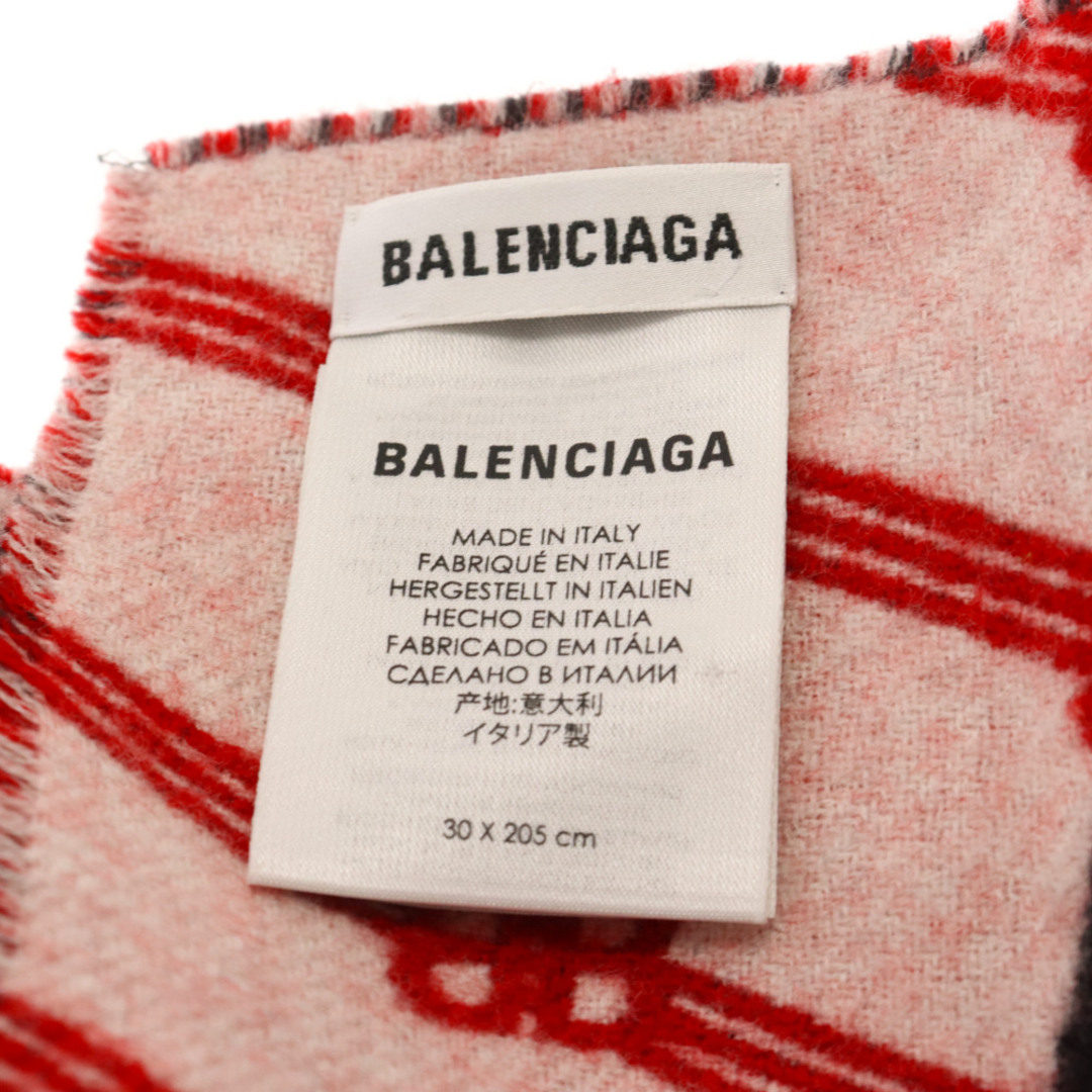 Balenciaga(バレンシアガ)のBALENCIAGA バレンシアガ BBロゴ マフラー ストール ブラック/レッド メンズのファッション小物(マフラー)の商品写真