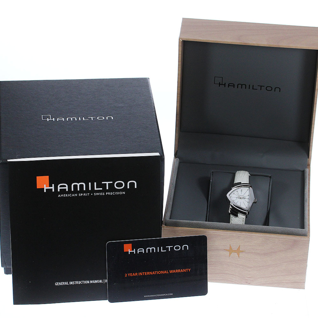 バンドレザーバンド良品 ハミルトン HAMILTON 腕時計 6254 クォーツ 箱付き