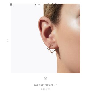 エストネーション(ESTNATION)のshihara スクエアピアス 10 K18YG(ピアス)