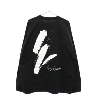 ヨウジヤマモト(Yohji Yamamoto)のYohji Yamamoto POUR HOMME ヨウジヤマモト プールオム ×NEW ERA OS LS TEE×ニューエラコラボ バックロゴ プリント長袖Tシャツ HJ-T91-280 ブラック(Tシャツ/カットソー(七分/長袖))