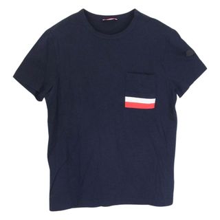 モンクレール(MONCLER)のMONCLER モンクレール D10918038600 トリコロール ポケット Ｔシャツ 半袖 ネイビー系 L【中古】(Tシャツ/カットソー(半袖/袖なし))