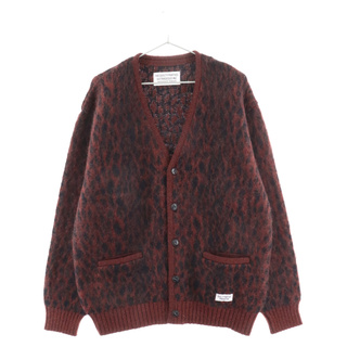 ワコマリア(WACKO MARIA)のWACKO MARIA ワコマリア 23AW LEOPARD HEAVY MOHAIR KNIT JACQUARD CARDIGAN レオパードジャガード ヘビーモヘアニットカーディガン レッド 23FW-WMK-KN15(カーディガン)