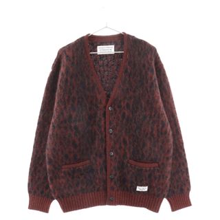 ワコマリア(WACKO MARIA)のWACKO MARIA ワコマリア 23AW LEOPARD HEAVY MOHAIR KNIT JACQUARD CARDIGAN レオパードジャガード ヘビーモヘアニットカーディガン レッド 23FW-WMK-KN15(カーディガン)