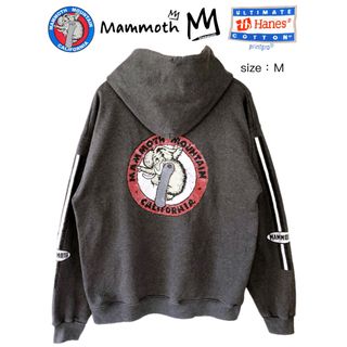 ヘインズ(Hanes)のMammoth Mountain　90’S　パーカー　M　グレー　USA古着(パーカー)