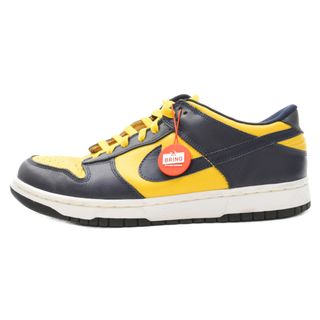 ナイキ(NIKE)のNIKE ナイキ 99年製 DUNK LOW MIDNIGHT NAVY/VARSITY MAIZE ダンク ローカットスニーカー ミシガン ネイビー/イエロー US10/28cm 630358-471(スニーカー)