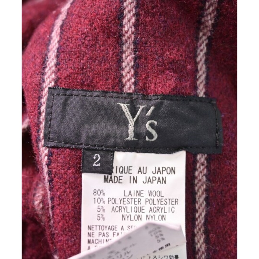 Y's(ワイズ)のY's ワイズ パンツ（その他） 2(S位) エンジx白系(ストライプ) 【古着】【中古】 レディースのパンツ(その他)の商品写真