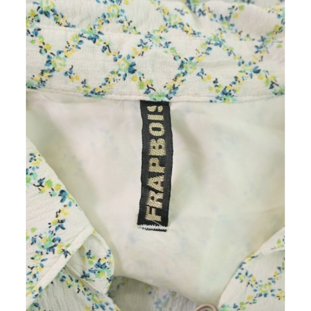 FRAPBOIS(フラボア)のFRAPBOIS フラボア カジュアルシャツ 1(S位) 白x黄x紺等(総柄) 【古着】【中古】 レディースのトップス(シャツ/ブラウス(長袖/七分))の商品写真
