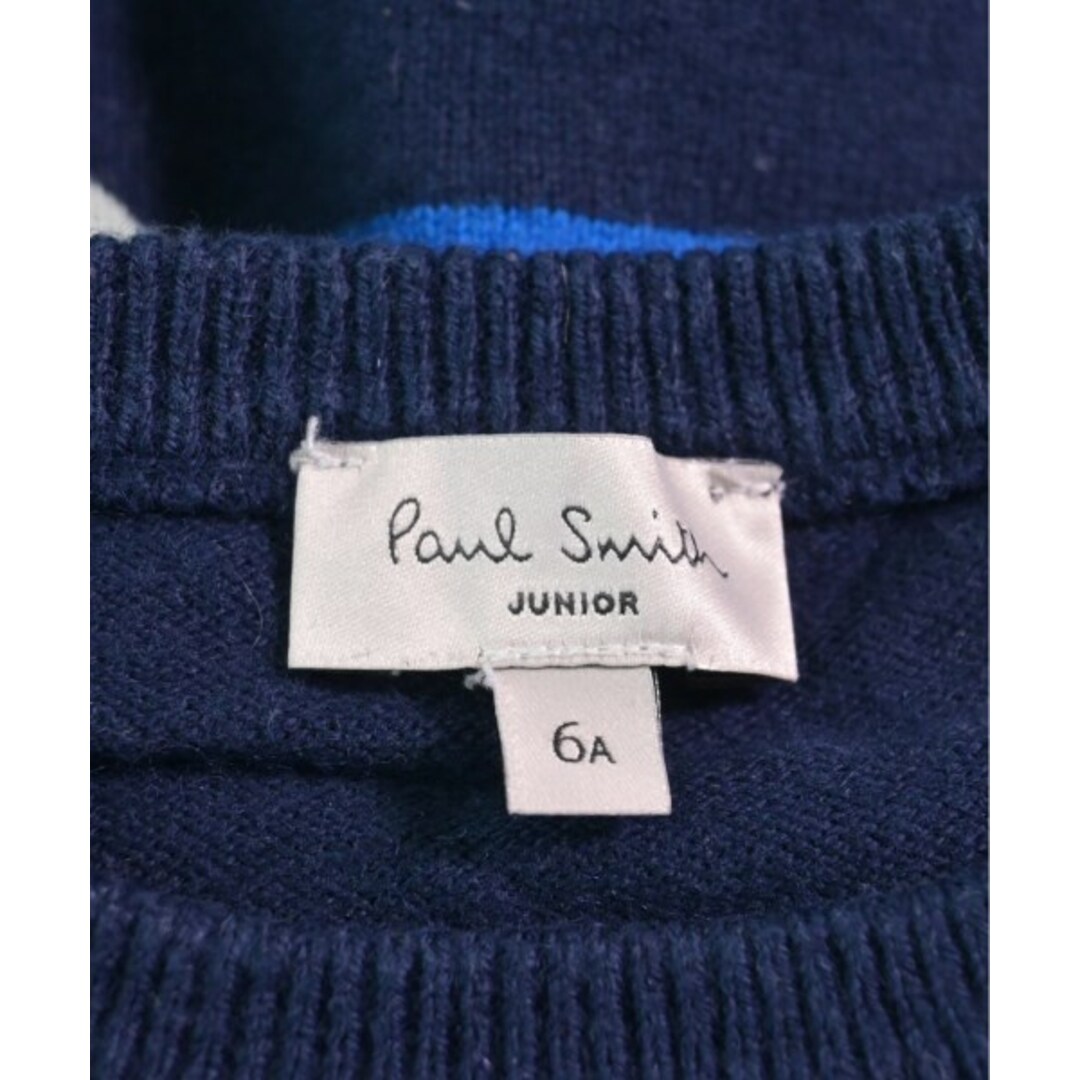 Paul smith JUNIOR ニット 110 紺x青x黄等(総柄) 【古着】【中古】 キッズ/ベビー/マタニティのキッズ服女の子用(90cm~)(ニット)の商品写真