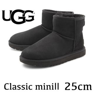 UGG クラシックミニ2 ブラック 25cm ムートンブーツ ショート スエードおしゃれ