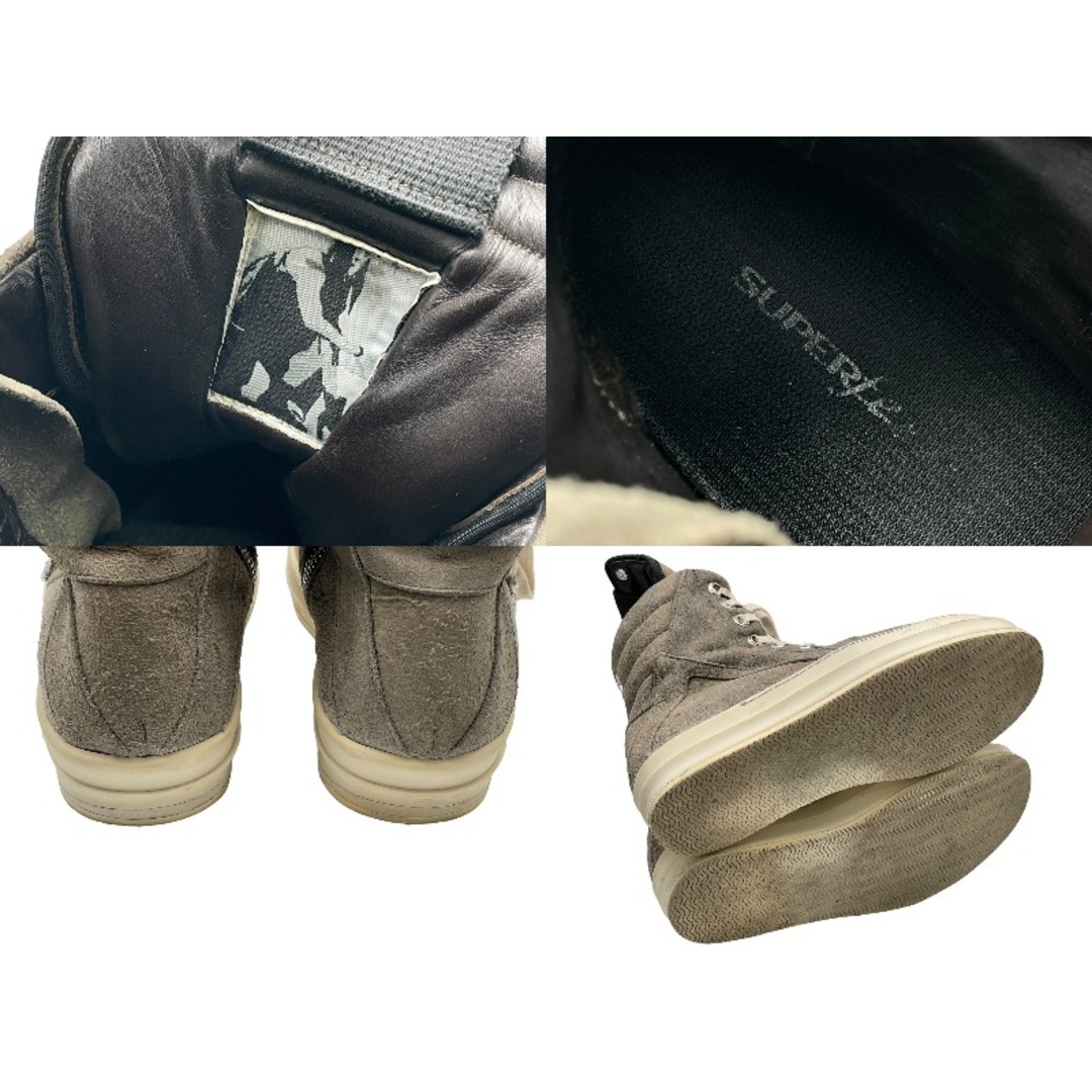 Rick Owens(リックオウエンス)のRick Owens リックオウエンス クロムハーツ スニーカー ジオバスケット CHクロス装飾 グレー レザー サイズ41 美品 中古 59775 レディースの靴/シューズ(ブーツ)の商品写真