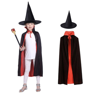 【セール中】ハロウィン コスプレ マント 帽子付き 魔女 ハロウィン 魔法師 (衣装)