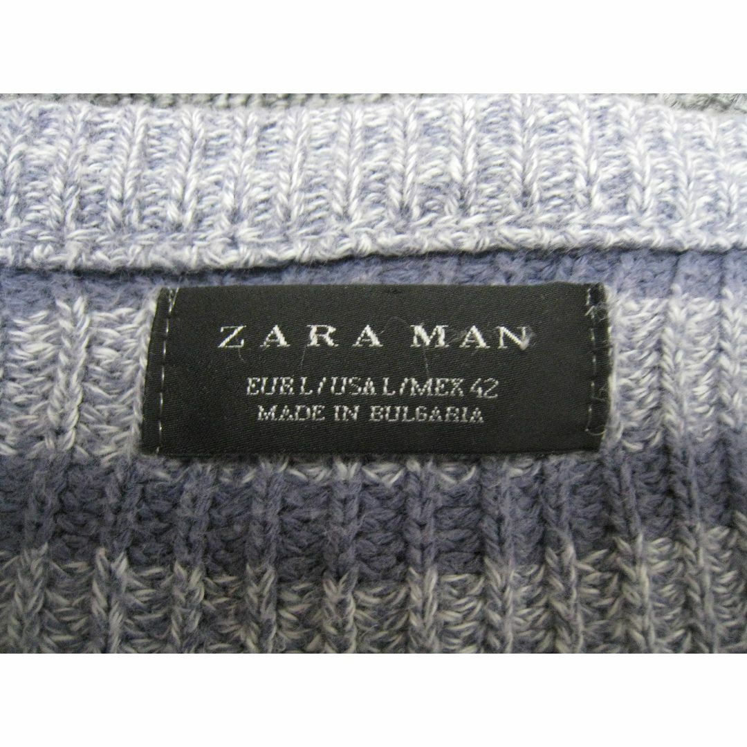 ZARA(ザラ)のZARA MAN◆ザラ コットン ボーダー ニット セーター メンズ サイズL メンズのトップス(ニット/セーター)の商品写真