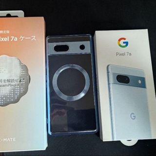 グーグル(Google)の超美品 Google Pixel7a 128GB 水色 ケース付き(スマートフォン本体)