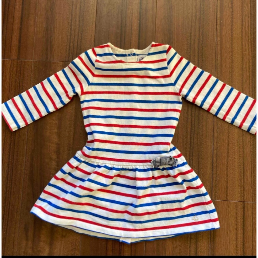 PETIT BATEAU(プチバトー)のプチバトー 長袖ロンT ワンピース90 キッズ/ベビー/マタニティのキッズ服女の子用(90cm~)(ワンピース)の商品写真