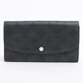 ルイヴィトン(LOUIS VUITTON)の美品 現行品 ルイヴィトン マヒナ ポルトフォイユ イリス M60143 長財布 ノワール レザー ロング ウォレット メンズ MMM L25-6(長財布)