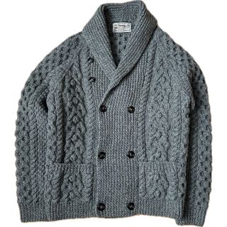 19AW インバーアラン 3A ウール ニット ランバー カーディガン黒40新品