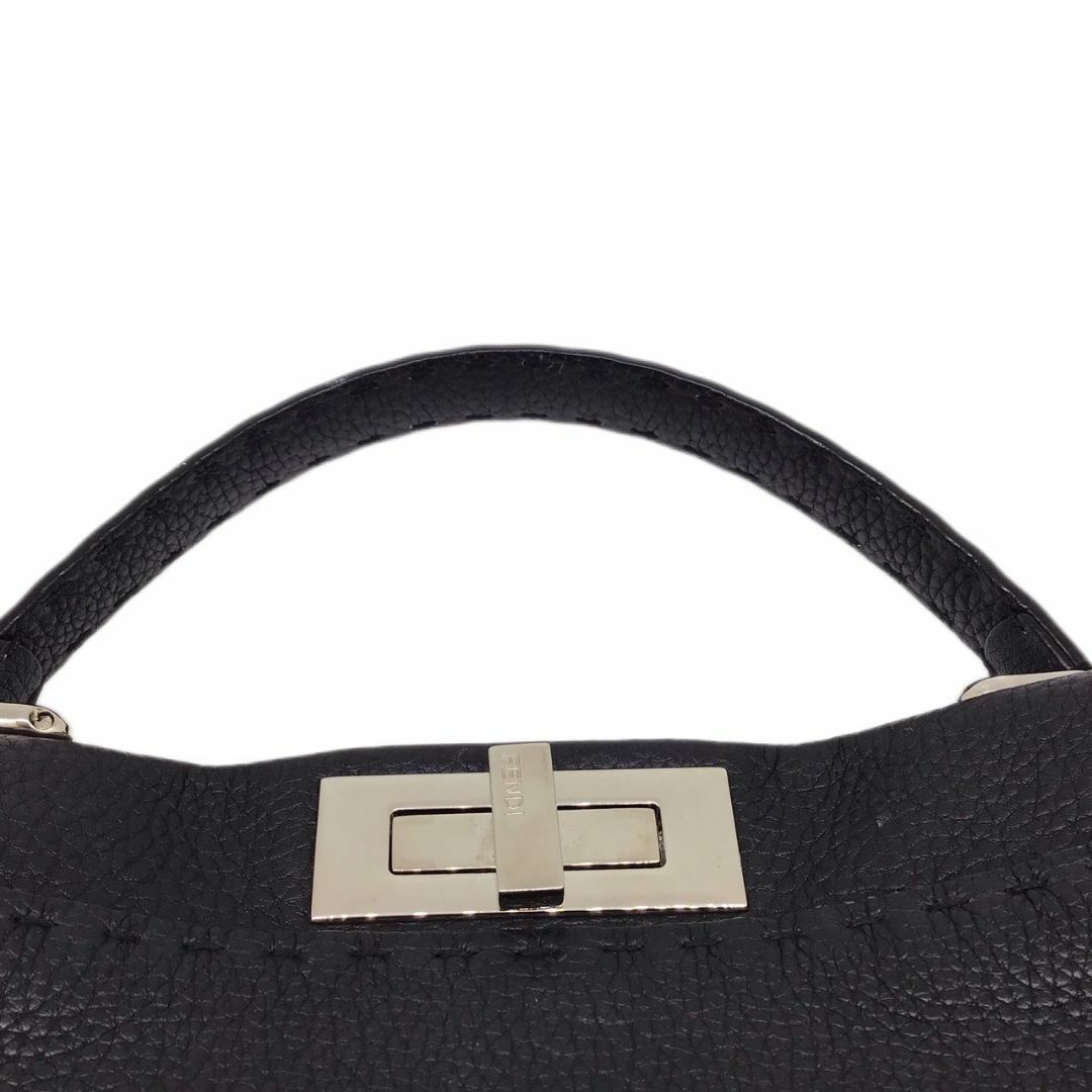 FENDI(フェンディ)の【中古】FENDI　フェンディ　ピーカブー　セレリア　8BN290　ブラック　2WAYバッグ レザー　バッグ　鞄　カバン　ハンドバッグ　肩がけ　SV金具　レディース　メンズ　ユニセックス 【ブランドギャラリー東心斎橋店】 レディースのバッグ(ハンドバッグ)の商品写真