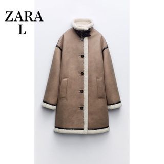 ザラ(ZARA)のZARA ダブルフェイスコート ボタン新品　未使用　タグ付き(ロングコート)