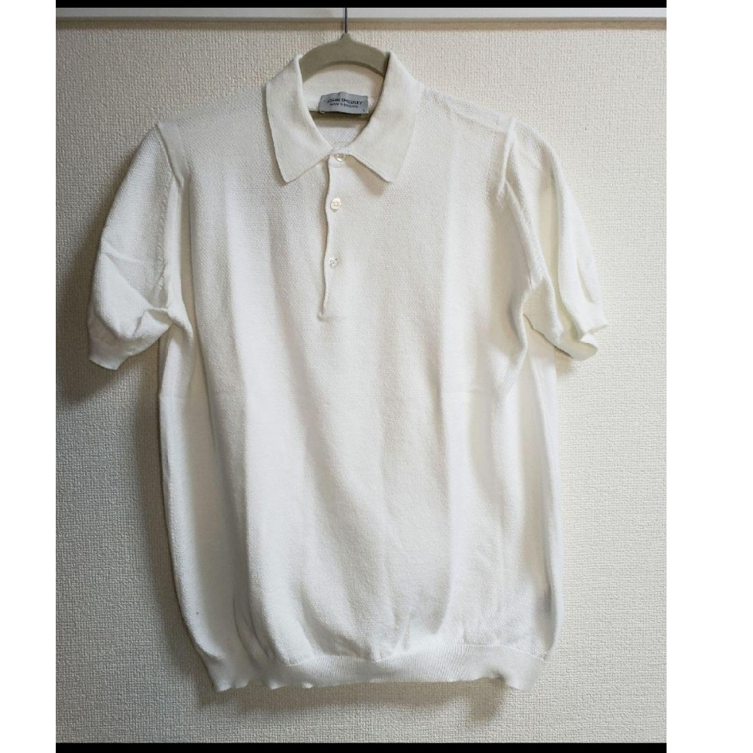 ジョンスメドレー ホワイト ポロシャツ メンズのトップス(ポロシャツ)の商品写真