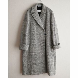 マックスマーラ(Max Mara)のMax Mara マックスマーラ　イタリア製 白タグ ヘリンボーン ロングコート(ロングコート)