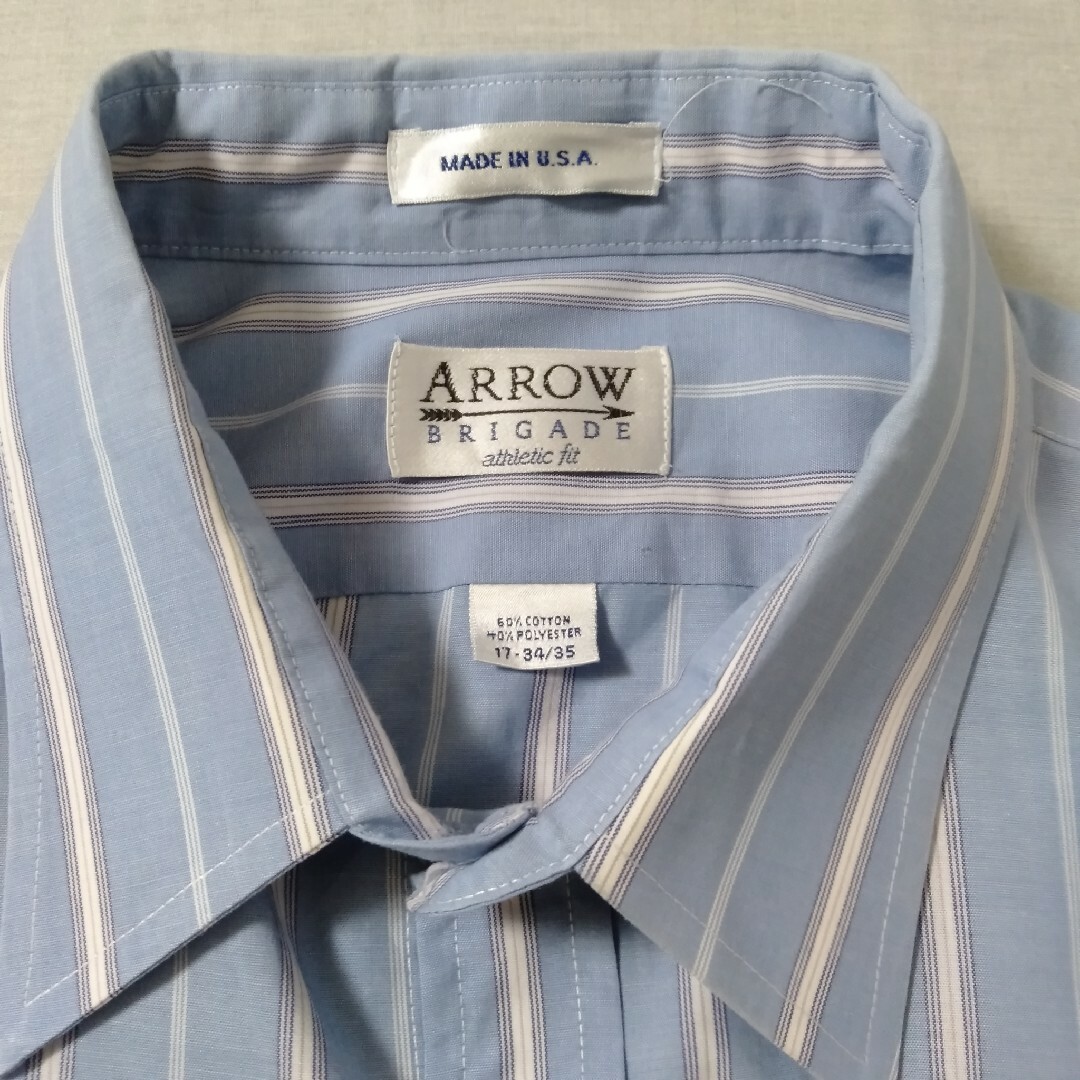 【ARROW BRIGADE ストライプ柄シャツ アメリカ製 海外古着 A645 メンズのトップス(シャツ)の商品写真