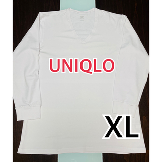 ユニクロ(UNIQLO)のヒートテック コットンVネックT メンズ （極暖・9分袖）(Tシャツ/カットソー(七分/長袖))