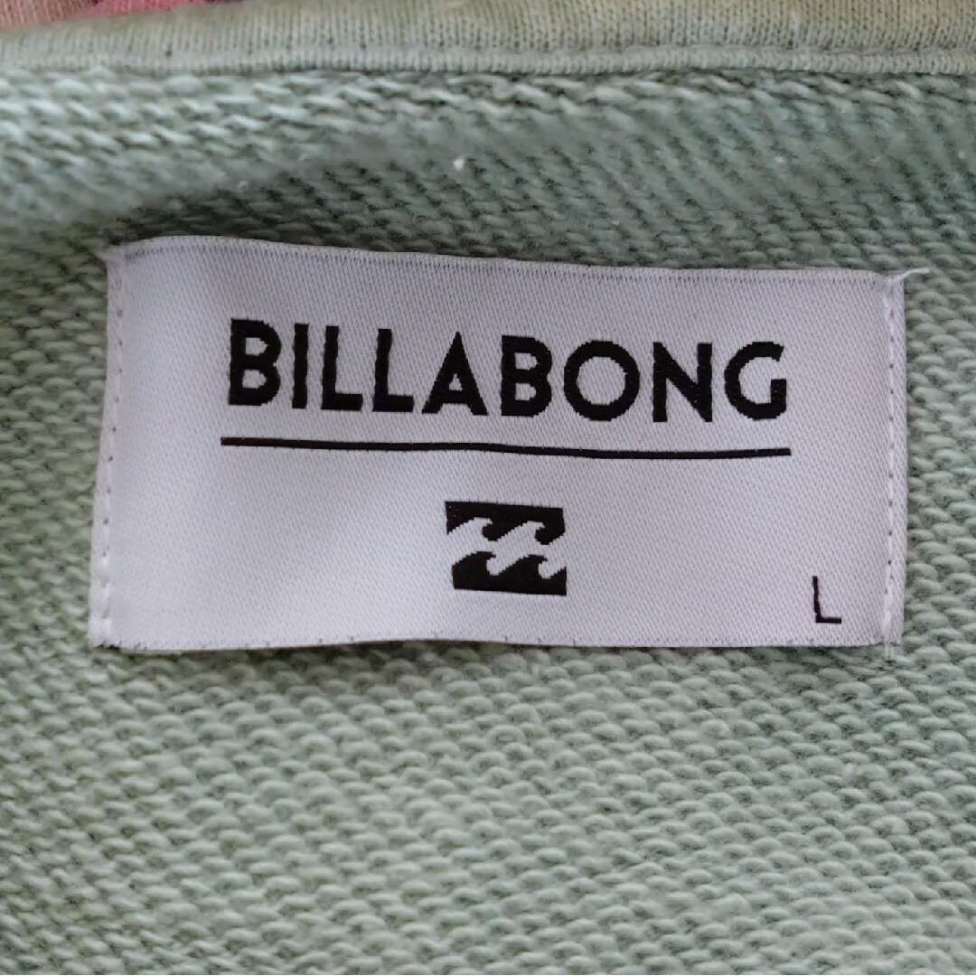 billabong(ビラボン)の【値下】BILLABONG　ビラボン　メンズ　パーカー　Lサイズ　ミントグリーン メンズのトップス(パーカー)の商品写真