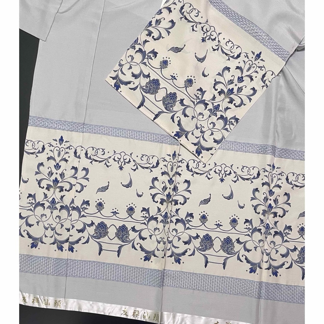 特選作家物訪問着【汕頭(スワトウ)刺繍・金駒刺繍◇華更紗】白 特選作家物訪問着【汕頭(スワトウ)刺繍・金駒刺繍◇華更紗】白