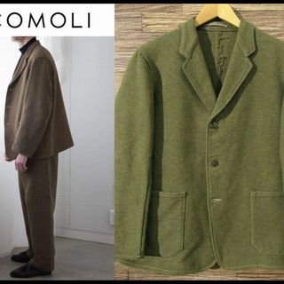 コモリ(COMOLI)の美品 定価74,800円 コモリ 19AW W/C/P ジャケット オリーブ 1(テーラードジャケット)