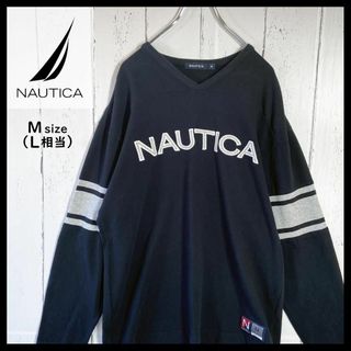 ノーティカ(NAUTICA)のノーティカ NAUTICA ビッグロゴ 刺繍 スウェット 90s 古着 L相当(スウェット)