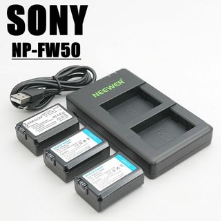 ソニー(SONY)のSONY NP-FW50 互換バッテリー 3個 互換チャージャー(ミラーレス一眼)