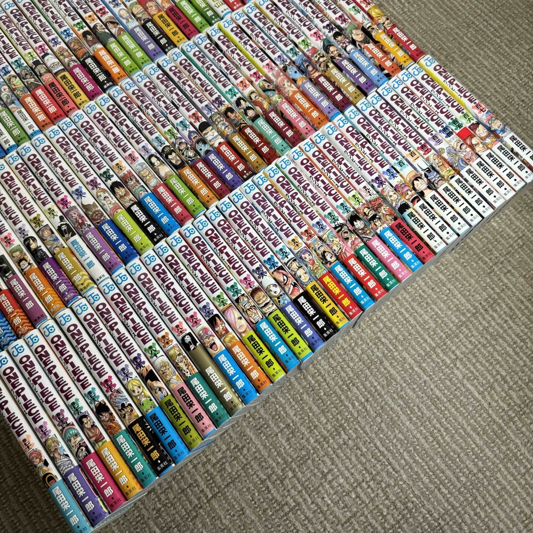 全巻初版 ワンピース 1巻~107巻 107冊 ○帯び、冊子、はがき 全巻初版 ワンピース 1巻~107巻 107冊 ○帯び、冊子、はがき