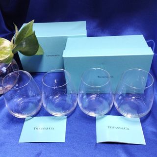 ティファニー(Tiffany & Co.)の【未使用】ティファニー『TIFFANY ＆ CO. 』ロゴ　ペアグラス２箱(グラス/カップ)