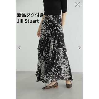 ジルスチュアート(JILLSTUART)の大幅お値下げ【新品タグ付き】 JILL STUART モノトーンフラワースカート(ロングスカート)