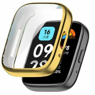 Redmi Watch 3 Active ケース ゴールド フィルム 保護カバー(モバイルケース/カバー)