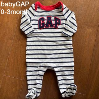 ベビーギャップ(babyGAP)のbabyGAP ベビー　子供服　足付き　ロンパース　ボーダー　長袖(ロンパース)