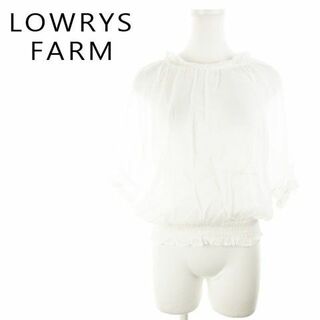 ローリーズファーム(LOWRYS FARM)のローリーズファーム 五分袖ブラウス コットンレース M 白 220426AH5A(シャツ/ブラウス(半袖/袖なし))