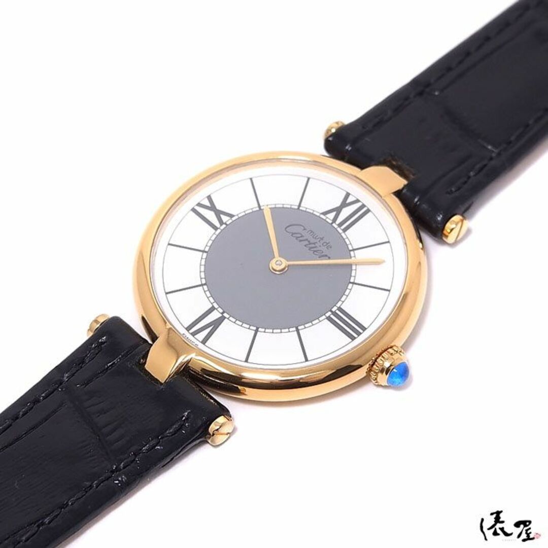 【仕上済/OH済】カルティエ マストヴァンドーム LM センターグレイ 希少モデル ラージサイズ 極美品 メンズ ヴィンテージ Cartier 時計 腕時計 【送料無料】