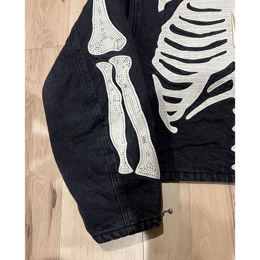 KAPITAL(キャピタル)の14oz ブラック　x ブラックデニムモトクロスJKT BONE 刺繍 メンズのジャケット/アウター(Gジャン/デニムジャケット)の商品写真