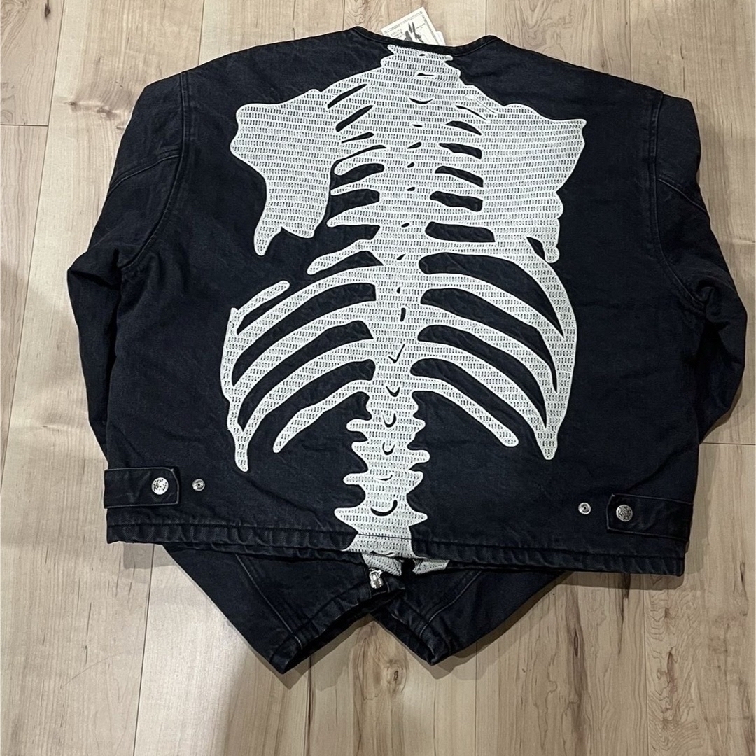 KAPITAL(キャピタル)の14oz ブラック　x ブラックデニムモトクロスJKT BONE 刺繍 メンズのジャケット/アウター(Gジャン/デニムジャケット)の商品写真