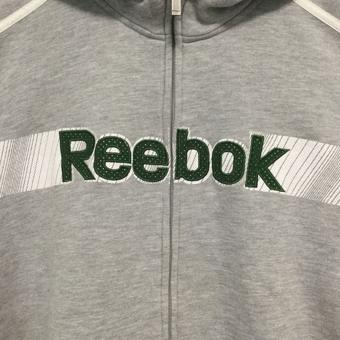 Reebok(リーボック)の【リーボック ビッグロゴフルジップパーカー】超ビッグサイズ3XL 古着 メンズのトップス(パーカー)の商品写真