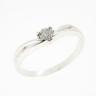 【jt067】ダイヤモンド リング/0.1ct/K18WG ホワイトゴールド/一粒ダイヤ/未使用(リング(指輪))