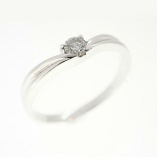 【jt063】ダイヤモンド リング/0.1ct/K18WG ホワイトゴールド/一粒ダイヤ/未使用(リング(指輪))