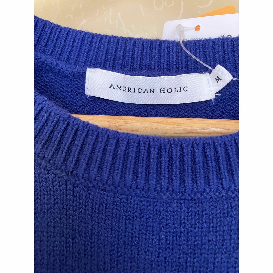 AMERICAN HOLIC(アメリカンホリック)の新品未使用タグ付　ブルー　セーター レディースのトップス(ニット/セーター)の商品写真