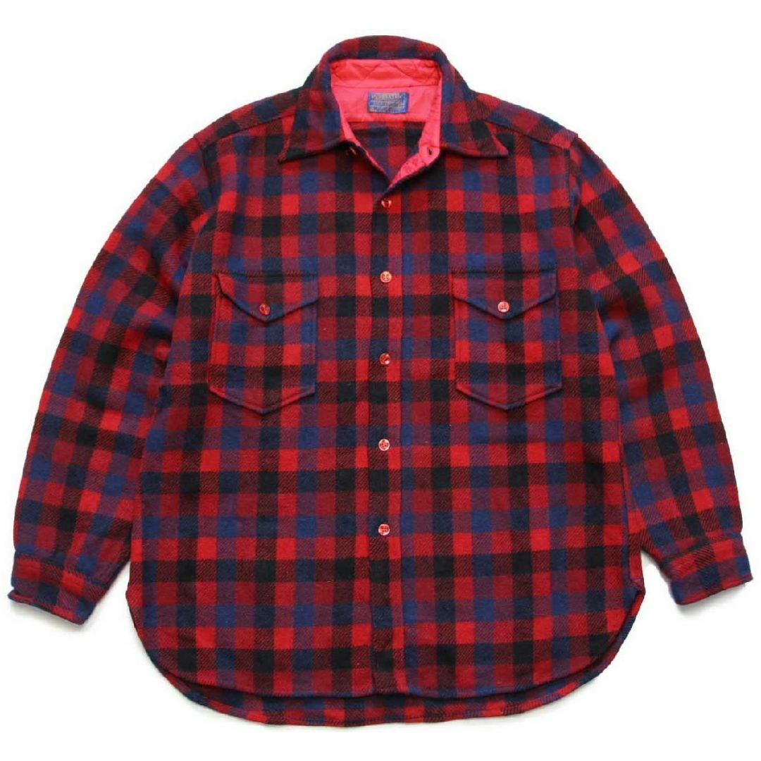 PENDLETON(ペンドルトン)の70s USA製 PENDLETONペンドルトン ブロックチェック ウールシャツ XL★ビンテージ オールド バッファロー オーバーサイズ ビッグサイズ メンズのトップス(シャツ)の商品写真