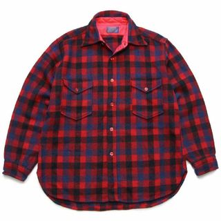 ペンドルトン(PENDLETON)の70s USA製 PENDLETONペンドルトン ブロックチェック ウールシャツ XL★ビンテージ オールド バッファロー オーバーサイズ ビッグサイズ(シャツ)