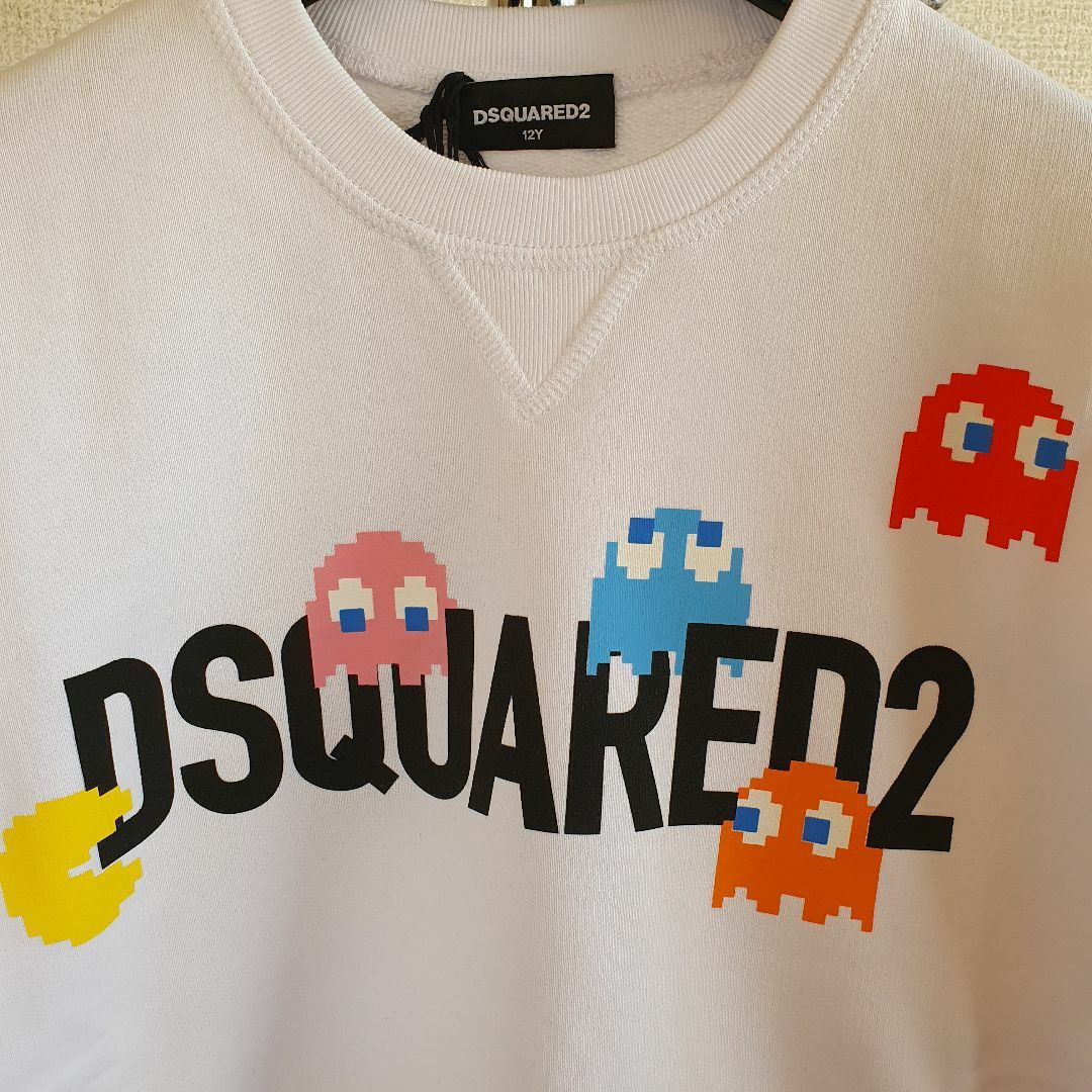 DSQUARED2(ディースクエアード)の【新品・未使用】DSQUARED2 KIDSxPac-manスウェット白　12Y キッズ/ベビー/マタニティのキッズ服女の子用(90cm~)(Tシャツ/カットソー)の商品写真