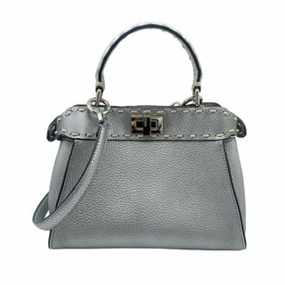 フェンディ(FENDI)の【中古】FENDIフェンディ ピーカブー ミニ セレリア レザー シルバーフェンディ ハンドバッグ フェンディ ショルダーバッグ レディース 2WAYバッグ ミニバッグ スモール 【ブランドギャラリー東心斎橋店】(ショルダーバッグ)